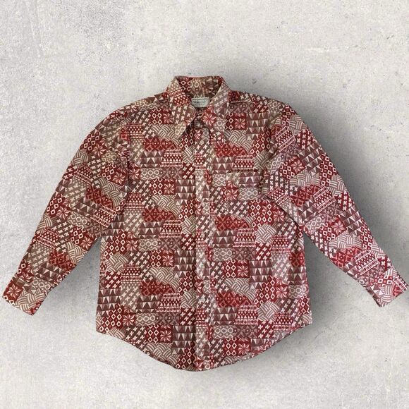 Van Heusen Shirt Mens L Long Sleeve Soft Suede Button Up Pockets Brown Collared - Picture 1 of 9